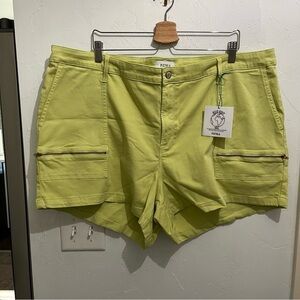 NWT Pistola Stretch Zipper Jeans Shorts in Limeade 24W